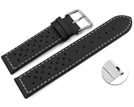 Quick release Watch Strap genuine leather Style black...