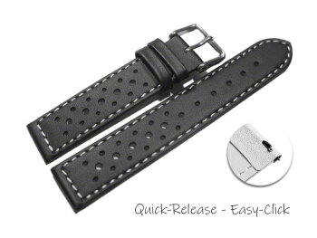 Quick release Watch Strap genuine leather Style black 16mm 18mm 20mm 22mm