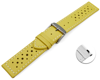 Quick release Watch Strap genuine leather Style yellow 16mm 18mm 20mm 22mm