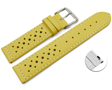 Quick release Watch Strap genuine leather Style yellow...