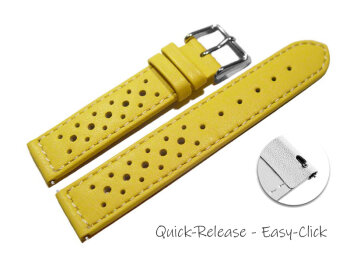 Quick release Watch Strap genuine leather Style yellow 16mm 18mm 20mm 22mm
