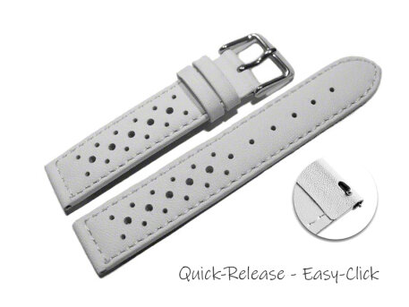 Quick release Watch Strap genuine leather Style white...