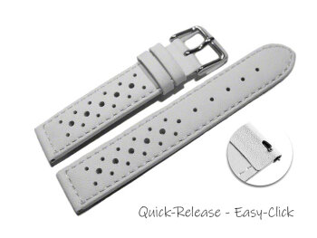Quick release Watch Strap genuine leather Style white 16mm 18mm 20mm 22mm