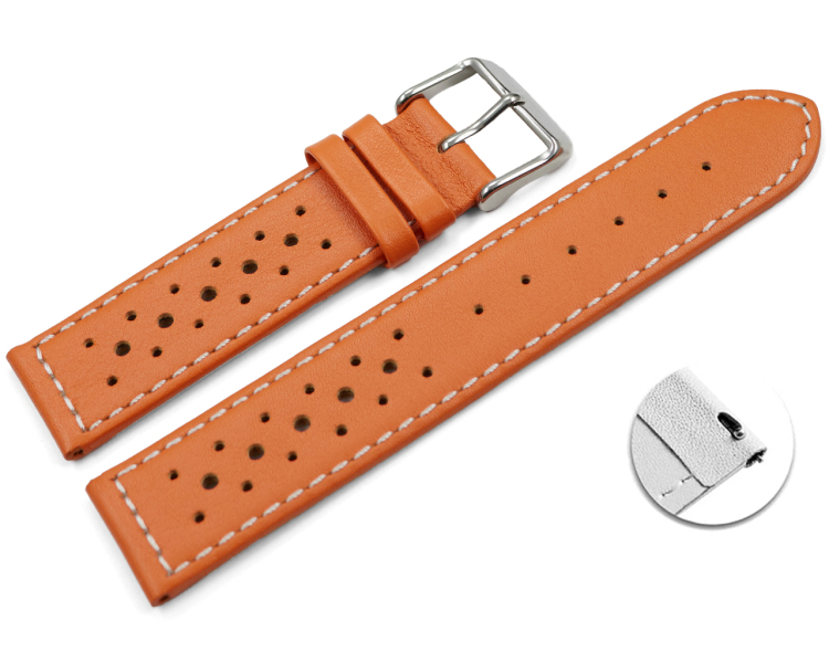 Quick release Watch Strap genuine leather Style orange 16mm 18mm 20mm