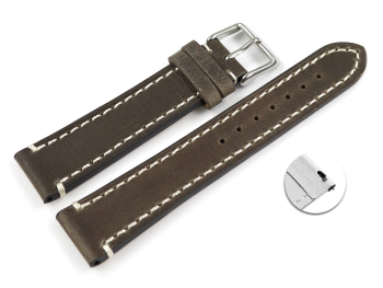 Dark Brown Saddle Leather Quick release Watch Strap 18mm 20mm 22mm 24mm 26mm