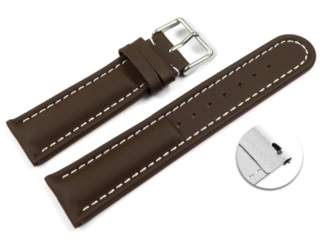 Quick release Watch Strap Genuine leather smooth dark...