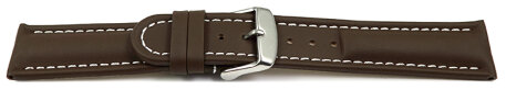 Quick release Watch Strap Genuine leather smooth dark brown 18mm 20mm 22mm 24mm