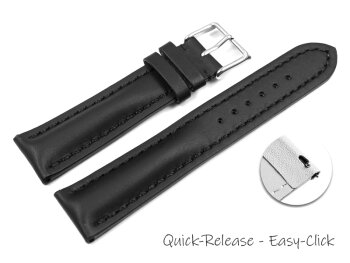 Quick release Watch Strap strong padded hydrophobic smooth black 18mm 20mm 22mm 24mm