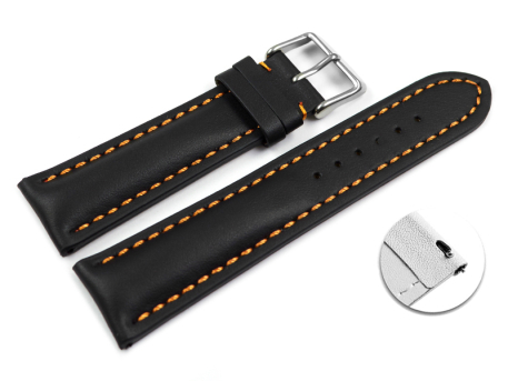 Quick release Watch Strap strong padded smooth black with...