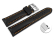 Quick release Watch Strap strong padded smooth black with orange stitch 18mm 20mm 22mm 24mm