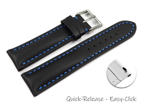 Quick release Watch Strap strong padded smooth black with...