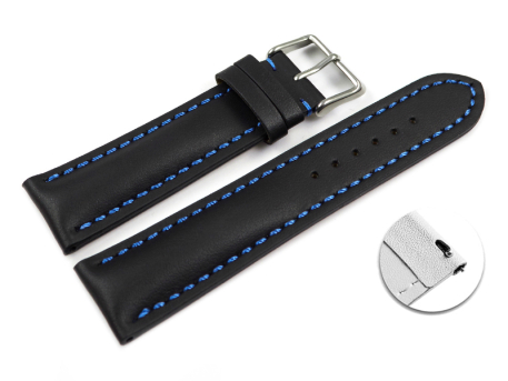 Quick release Watch Strap strong padded smooth black with...