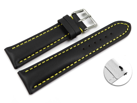 Quick release Watch Strap strong padded smooth black with...