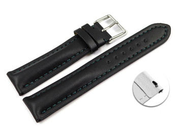 Quick release Watch Strap strong padded smooth black with...