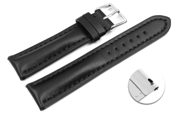 Quick release Watch Strap strong padded smooth black 18mm...