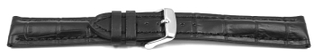 Watch band strong padded croco print black TiT 18mm 20mm...