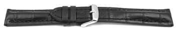 Watch band strong padded croco print black TiT 18mm 20mm...