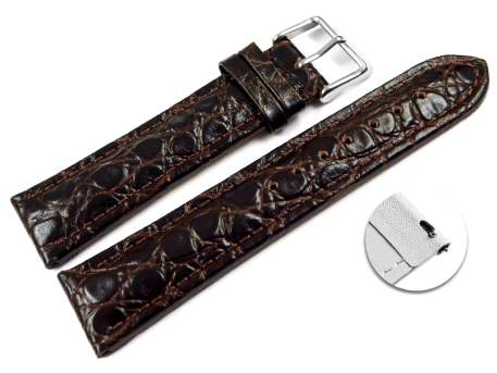 Watch band Genuine Calfskin African dark brown 18mm 20mm...