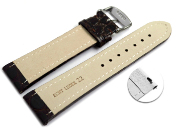 Watch band Genuine Calfskin African dark brown 18mm 20mm 22mm 24mm