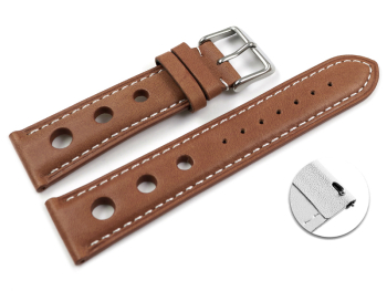 Quick release Watch Strap smooth three holes light brown...