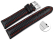 Quick release Watch Strap Genuine leather carbon print black with red stitch 18mm 20mm 22mm 24mm