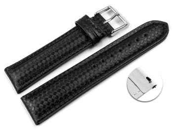 Quick release Watch Strap Genuine leather carbon print...