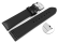 Quick release Watch Strap Genuine leather carbon print black with black stitch 18mm 20mm 22mm 24mm