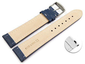 Quick release Watch Strap Genuine grained leather blue 18mm 20mm 22mm 24mm