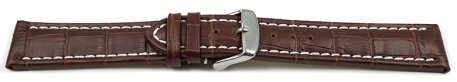 Quick release Watch Strap Genuine leather Croco print dark brown 18mm 20mm 22mm 24mm