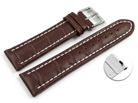 Quick release Watch Strap Genuine leather Croco print...