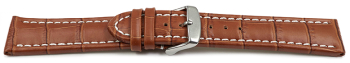 Quick release Watch Strap Genuine leather Croco print light brown 18mm 20mm 22mm 24mm 26mm 28mm