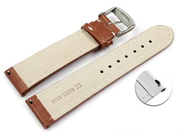 Quick release Watch Strap Genuine leather Croco print light brown 18mm 20mm 22mm 24mm 26mm 28mm