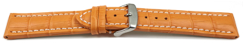 Quick release Watch Strap Genuine leather Croco print orange 18mm 20mm 22mm 24mm 26mm 28mm