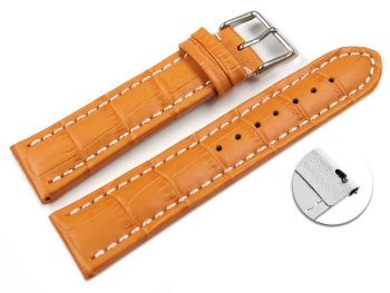 Quick release Watch Strap Genuine leather Croco print...