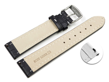 Quick release Watch Strap Genuine leather Croco print...