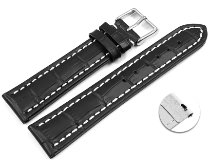 Quick release Watch Strap Genuine leather Croco print...