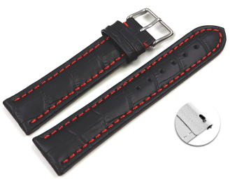 Quick release Watch Strap Genuine leather croco print...