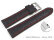 Quick release Watch Strap Genuine leather croco print black w. red stitch 18mm 20mm 22mm 24mm