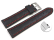 Quick release Watch Strap Genuine leather croco print black w. red stitch 18mm 20mm 22mm 24mm