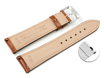 Light brown Quick release Watch Strap RIOS Crocodile Grain art manuel 17mm 19mm 21mm 23mm