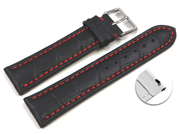 Quick release Watch Strap Genuine leather croco print...