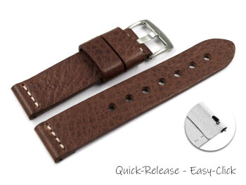 Quick release Watch Strap Genuine saddle leather Ranger dark brown XL