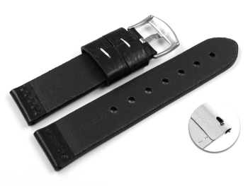 Quick release Watch Strap Genuine saddle leather Ranger black XL