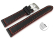 Black Leather Quick release Watch Strap with Red Stitching 18mm 20mm 22mm 24mm model Sportiv