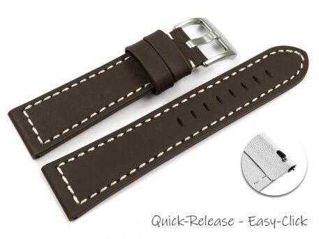 Quick release Watch Strap Genuine saddle leather dark...