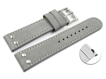 Quick release Watch Strap Genuine water buffalo vintage grey 20mm 22mm 24mm