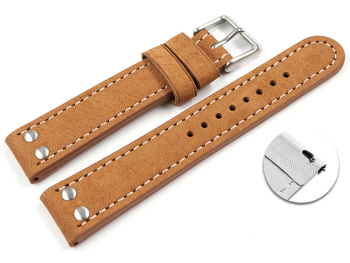 Quick release Watch Strap Genuine water buffalo vintage light brown 18mm 20mm 22mm 24mm