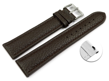 XL Quick release Watch Strap Genuine grained leather dark...