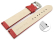 XL Quick release Watch Strap Genuine grained leather red white stitching 18mm 20mm 22mm 24mm