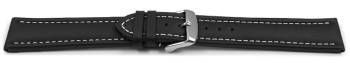 XL Quick release Watch Strap Genuine leather Smooth black...